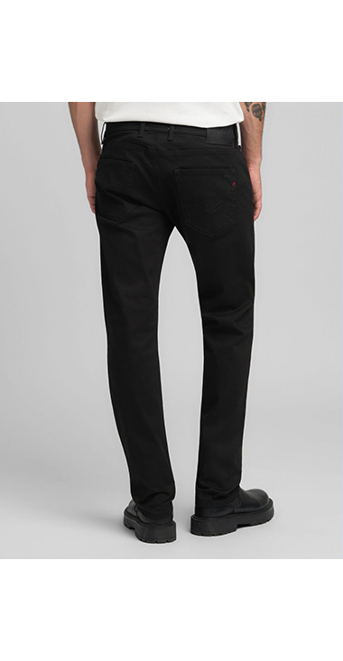 ストレートフィットGROVER 11.5oz Hyper Flex ブラックデニム｜REPLAY